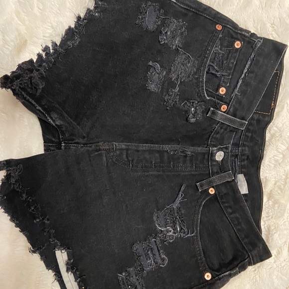 Pants - levi black distressed shorts